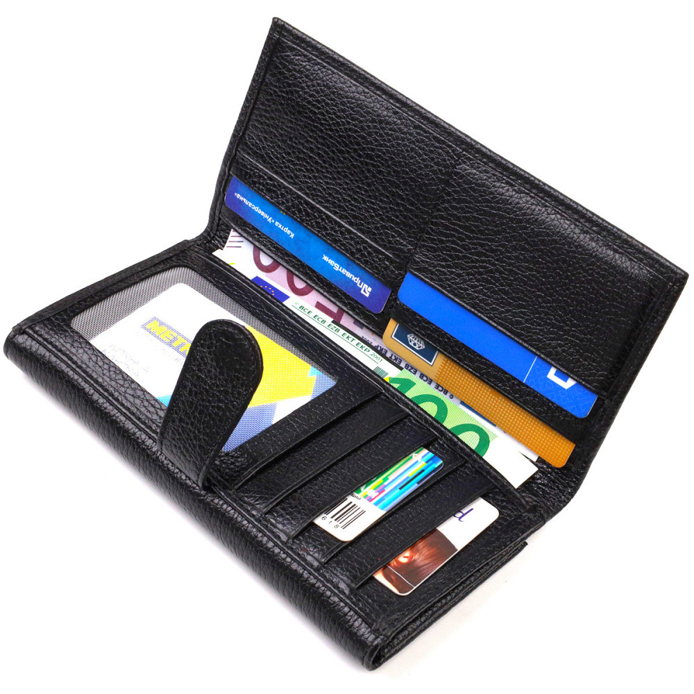 Уникальное портмоне унисекс из натуральной мелкозернистой кожи CANPELLINI 21856 Черное Киев - изображение 7