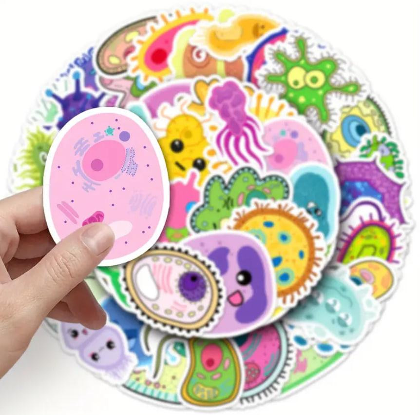 Набір наклейок (стікерів) "Мікроорганізми. Біологія. (50 шт.), стікерпак мікроби. Київ - фото 2