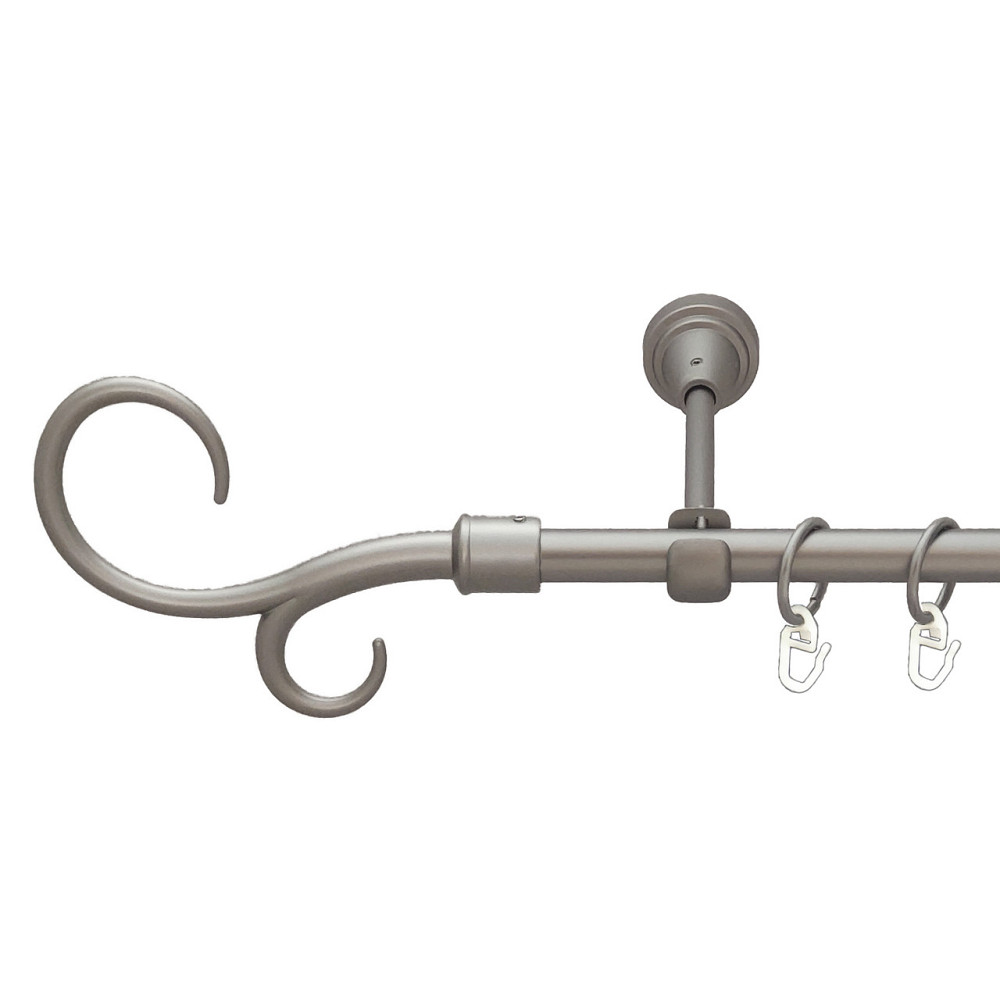 Карниз Orvit Гак Подвійний металевий однорядний відкритий Сатин 16 мм 160 см (6091283) Львів - фото 1