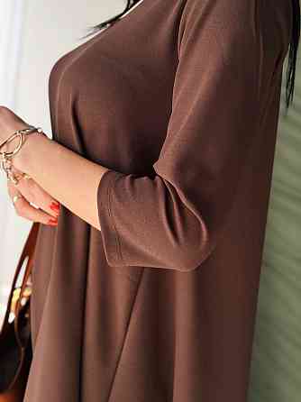 Сукня трапеція з мереживом "Emma"| Батал Шоколадний, 50-52 Київ