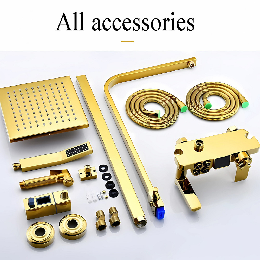 Душевая система хром золото,термостатический набор для душа-4 функции (142074505) Киев - изображение 6