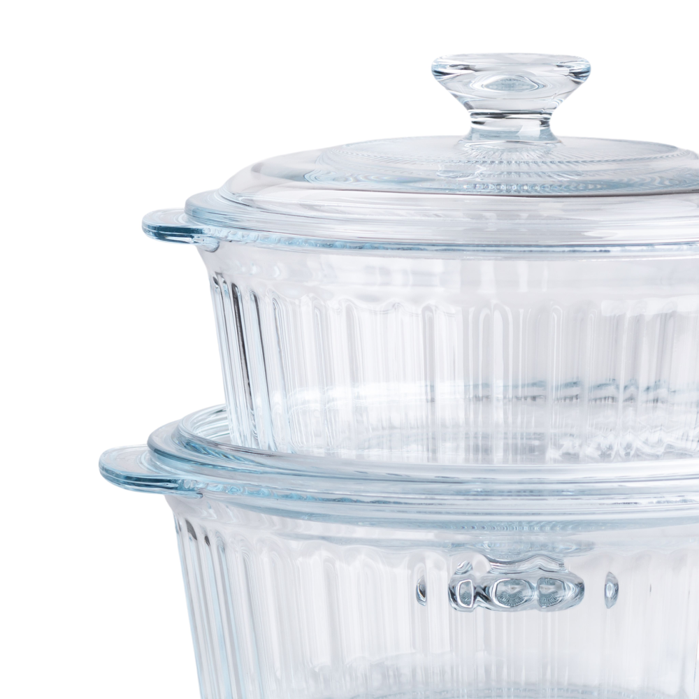 Формы для запекания набор 2 шт стеклянные с крышками круглые HP-34-26 Киев - изображение 4