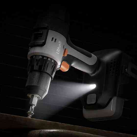 Акумуляторний дриль‑шурупокрут Litheli щітковий, живлення від павербанку (УМБ Litheli Power Bank 20000 mAh, 45 W, 2А в комплекті) Киев