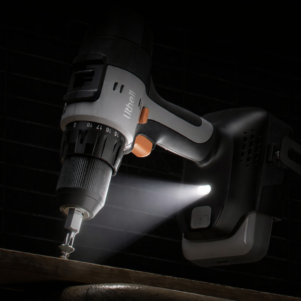 Акумуляторний дриль‑шурупокрут Litheli щітковий, живлення від павербанку (УМБ Litheli Power Bank 20000 mAh, 45 W, 2А в комплекті) Киев - изображение 2