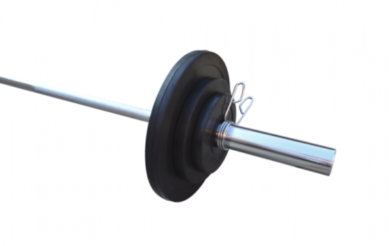 Обгумована штанга на 50 кг з олімпійським грифом Гантелі, гирі, штанги та диски металеві розбірні Київ