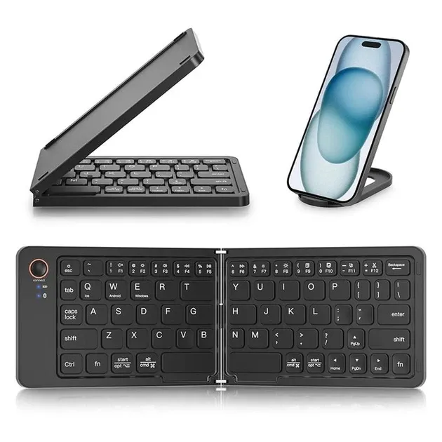 Складная портативная мини Bluetooth-клавиатура B023 для Android, IOS, Windows (eng/ru) Black,67 клав Киев - изображение 6