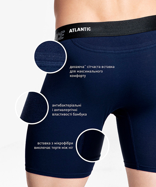 Трусы мужские боксеры Atlantic MH-1181 L, Синий Киев - изображение 2