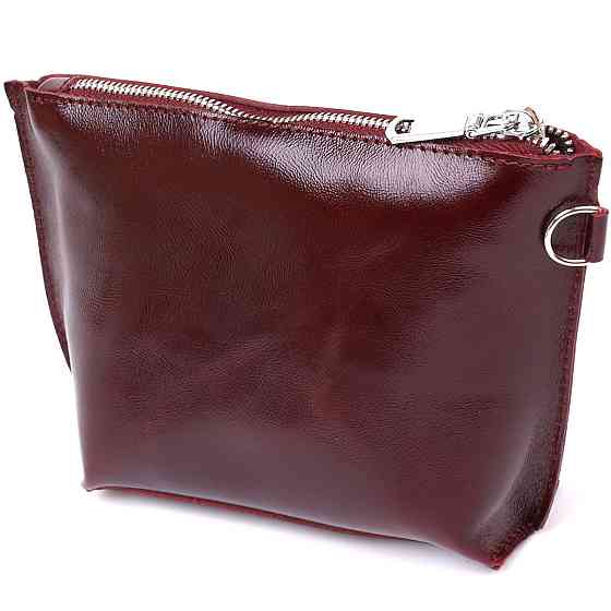 Кожаная практичная косметичка для женщин Shvigel 16412 Бордовый Киев