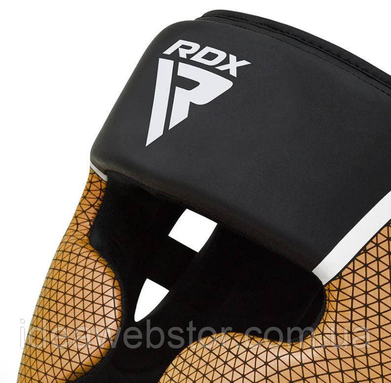 Шлем для бокса RDX T17 Aura Black Gold спарринговый с защитой головы лица и ушей M Киев - изображение 9