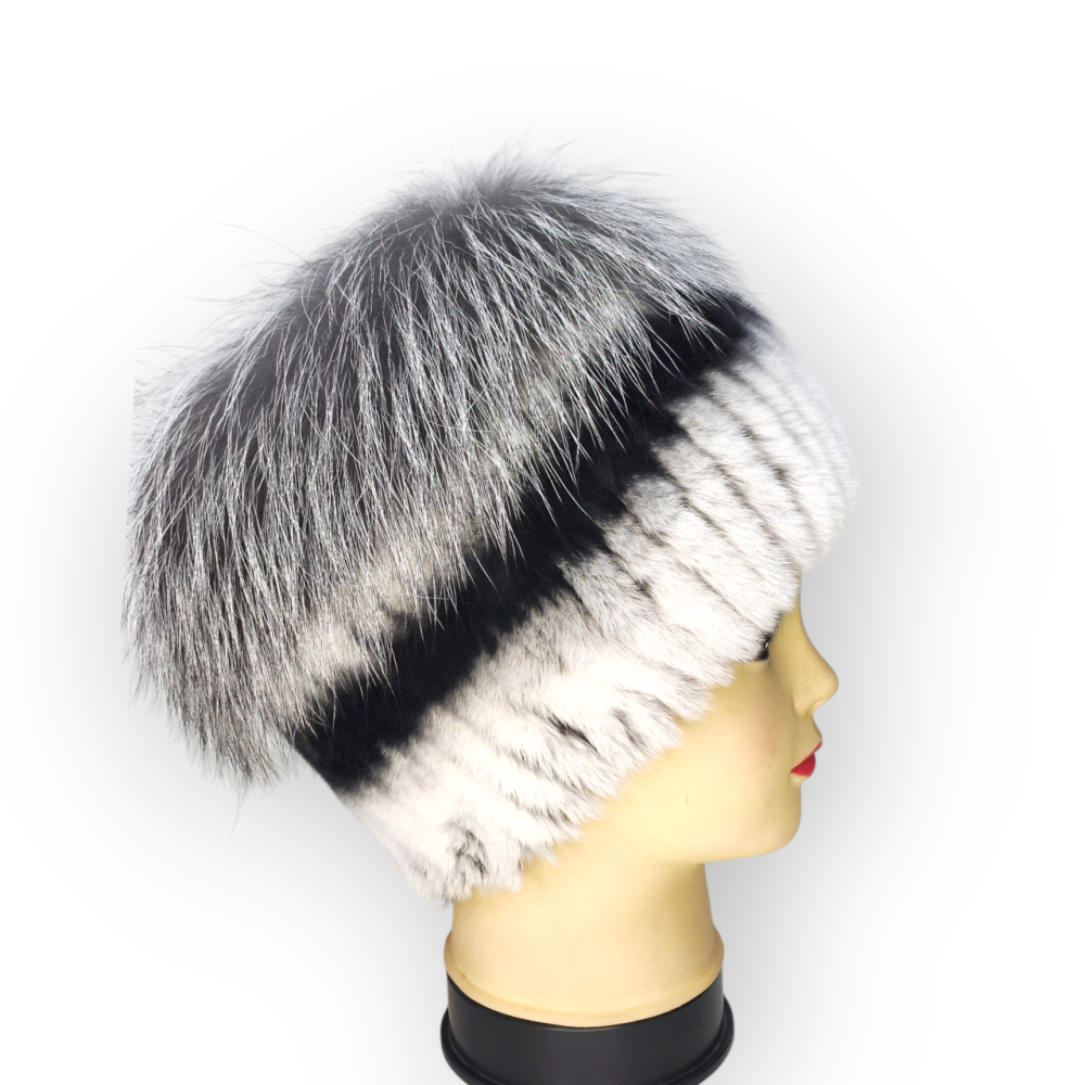 Шапка хутряна жіноча кубанка шиншилова Надін Сірий Харків - фото 7