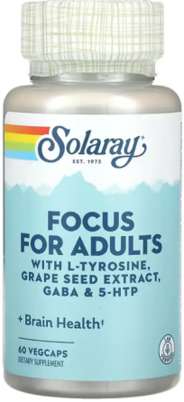 Витамины для мозга Solaray Focus for Adults  60 вег капс Киев