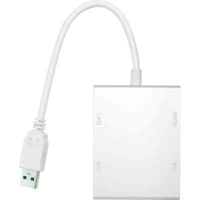 Перехідник USB 3.0 to HDMI, DVI, VGA, RJ45 Gigabit Ethernet PowerPlant (CA912087) Вінниця