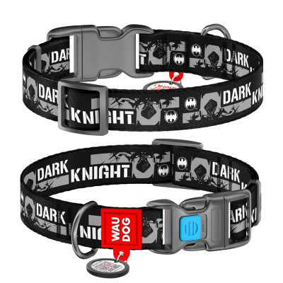 Нашийник для тварин WAUDOG Nylon з QR паспортом "Темний лицар" пластиковий фастекс XL (0026-2011) Вінниця - фото 1