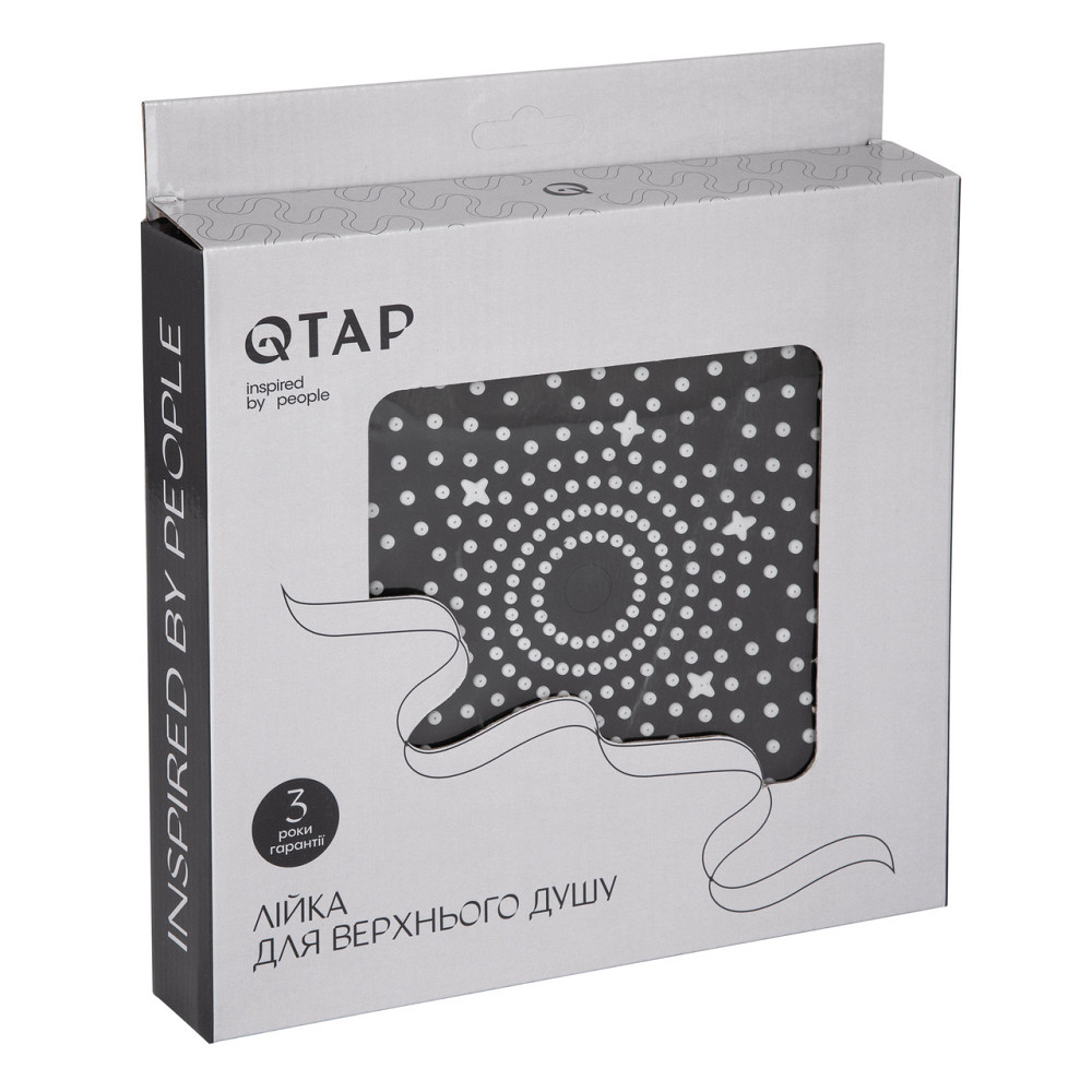 Лійка для верхнього душу Qtap Hlavova D 230 мм округла QTHLA107BLM45788 Black Matt Київ - фото 6