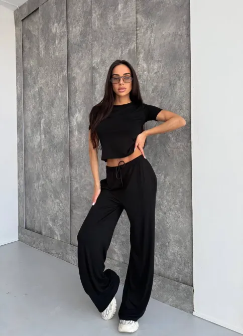 Женский костюм из вискозы с индейкой — базовый комплект футболка + брюки Одесса - изображение 11