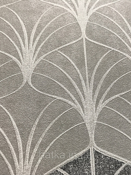 Шпалери флізелінові AS Creation Pop style 37483-2 геометрія сірий з чорними і бежевими фігурами Київ - фото 3