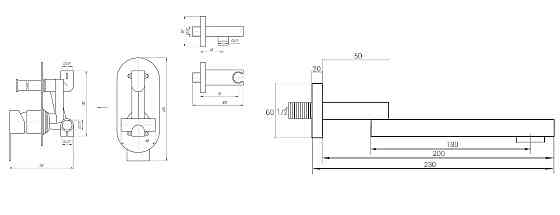 Змішувач для ванни вбудований TOPAZ SARDINIA TSG 08202-200N-BL Киев