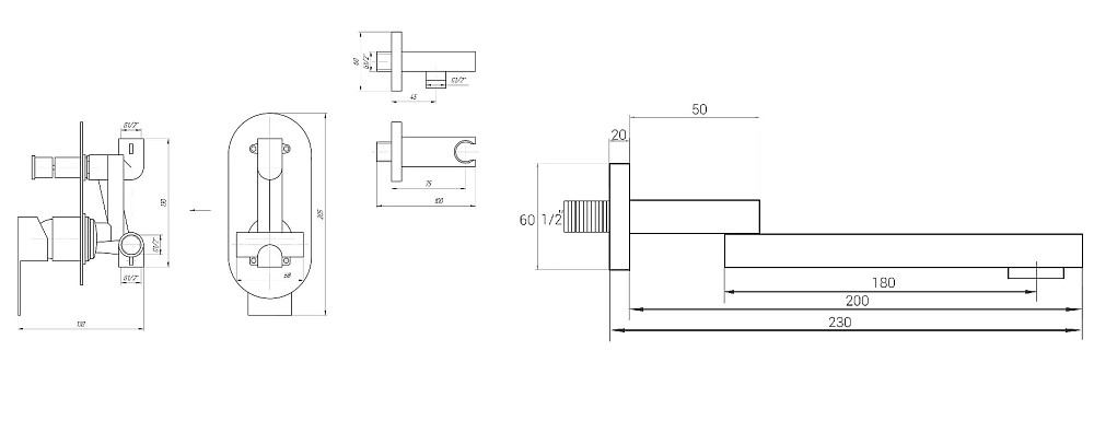 Змішувач для ванни вбудований TOPAZ SARDINIA TSG 08202-200N-BL Тернополь - изображение 2