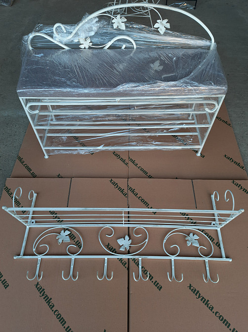 Вішалка кована настінна велика M-082 для одягу Б3913 Бежевий Київ - фото 6