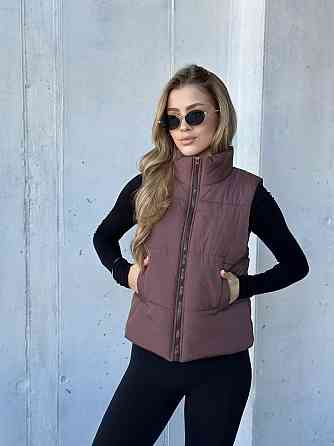 Жіноча тепла жилетка на блискавці плащівка емі на силіконі Шоколад, 42/44 Одеса