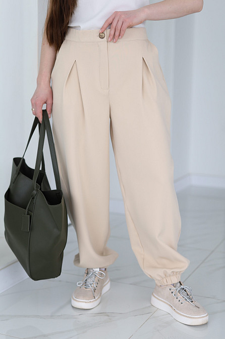 Жіночі широкі штани джогери "Flavio" | Батал Київ - фото 8