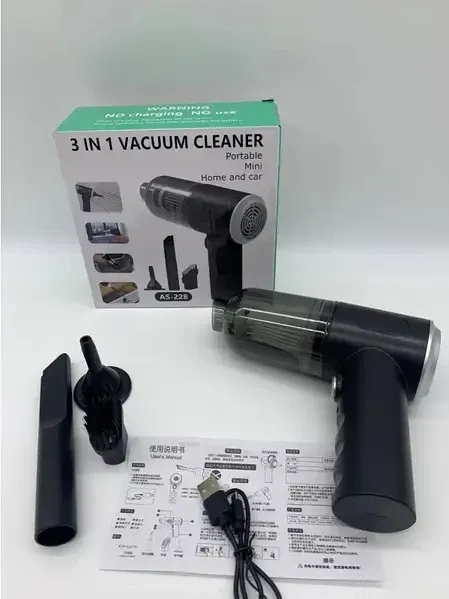 Беспроводной автопылесос Vacuum Cleaner AS-228, 3-в-1: пылесос, воздуходувка, компрессор, зарядка USB, насадки Одесса - изображение 7