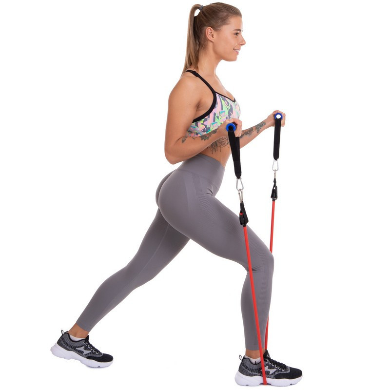 Эспандер многофункциональный для фитнеса 9 жгутов Zelart-1002 в чехле Киев - изображение 9