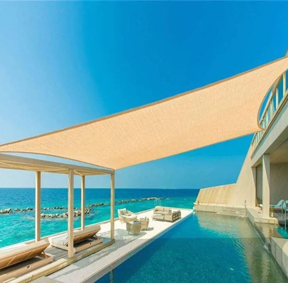 Тент навес затеняющий квадратный 3х3м Сетка (Молочный) Киев