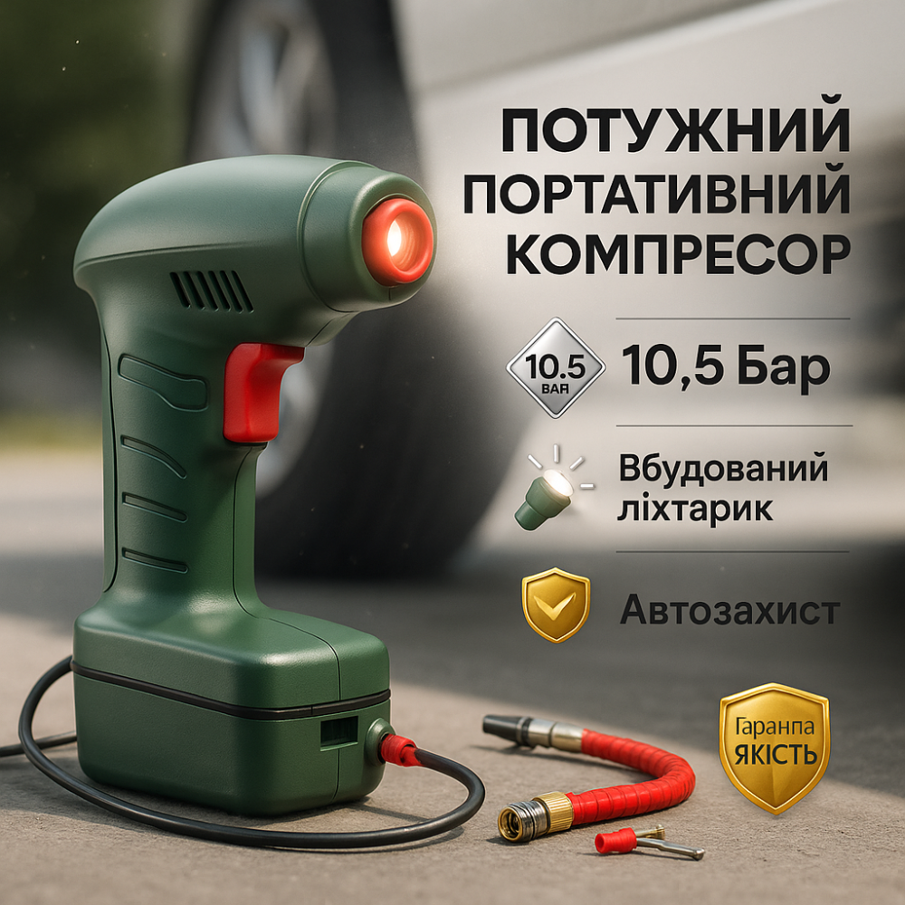 Потужний автомобільний насос, Компресор 12 вольт, Автомобільний компресор для екстреної накачки шин KT-34 Львів - фото 13
