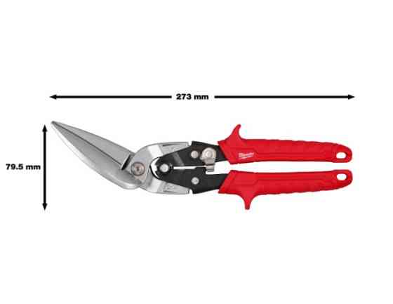 Ножиці по металу подовжені офсетні (45 град.) MILWAUKEE (лівий різ) Одеса