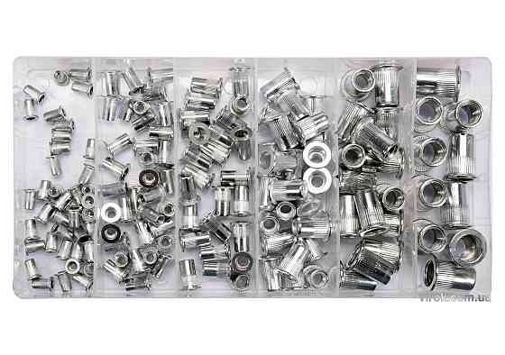 Нітогайки алюмінієві YATO з різними розмірами М3-М10, 150 шт. в футлярі [24] Одеса