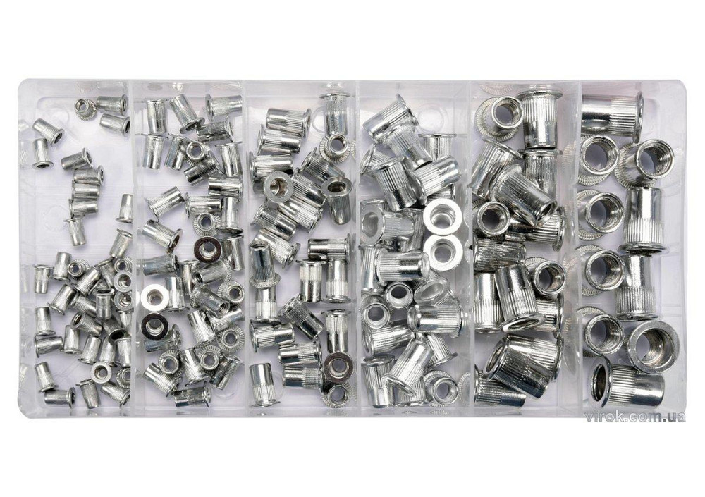 Нітогайки алюмінієві YATO з різними розмірами М3-М10, 150 шт. в футлярі [24] Одесса - изображение 1