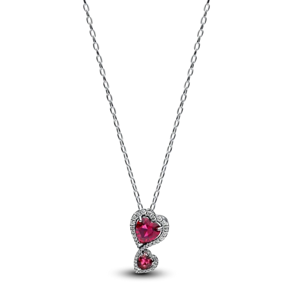 Срібне намисто Pandora Червоні серця в ореолі 393658C01 Київ - фото 1