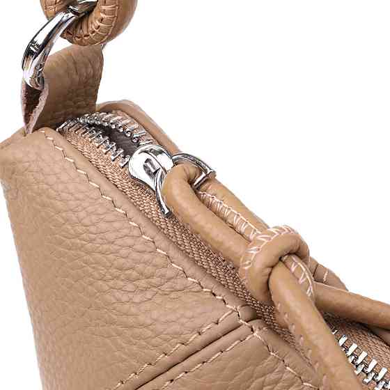 Стильна жіноча напівкругла сумка з натуральної шкіри Vintage 22933 Бежевий Київ