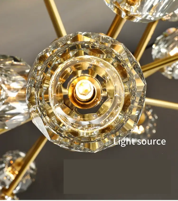 Светодиодная люстра Диамант 8611 (Золотая) на 12 плафонов Винница - изображение 2