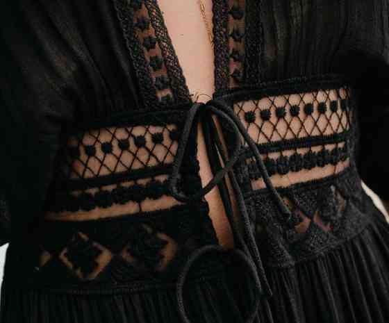 Пляжний халат довгий жіночий чорний Київ