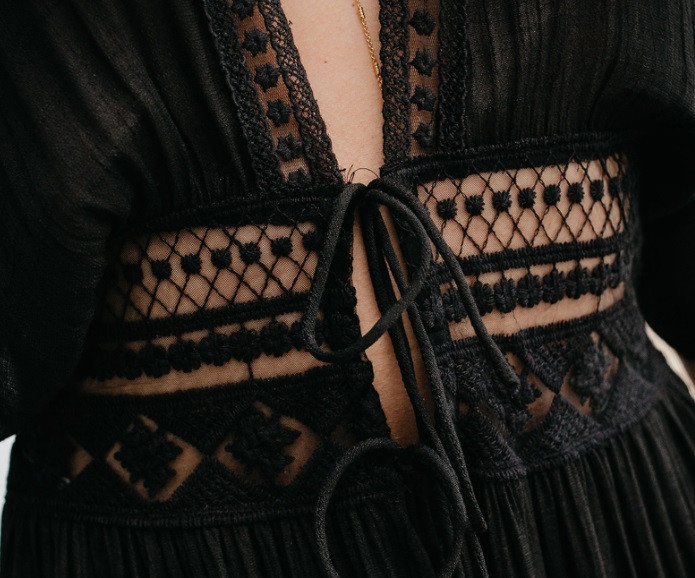 Пляжний халат довгий жіночий чорний Київ - фото 3