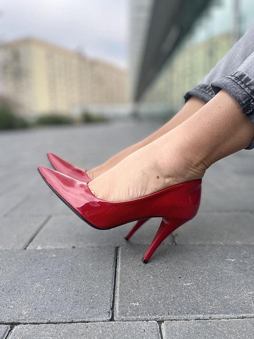 Туфлі жіночі LAVINI червоні шкіра лакована каблук 10см розмір 35 (3730) Коломия - фото 9