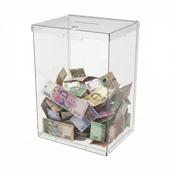 Ящик EKOSTAR с замком для пожертвований и сбора денег 250x200x360. Объем 18 литров Киев