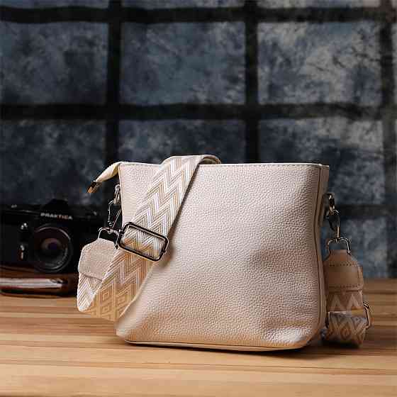 Повсякденна плечова сумка з натуральної шкіри Vintage 22915 Білий Київ