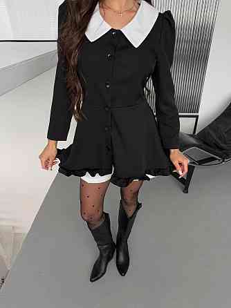 Женское стильное романтичное платье + шорты костюмка и коттон Черный, 46/48 Одесса