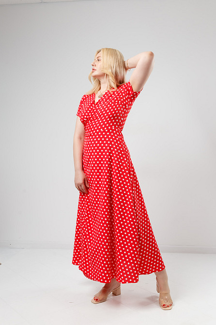 Летнее платье в пол Кайли батал 50, Красный Киев - изображение 4