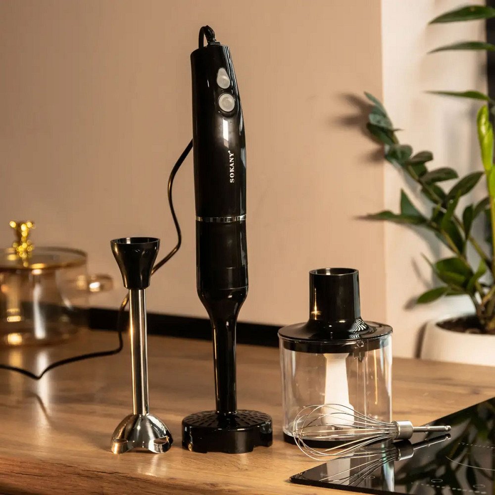 Sokany Блендер ручний занурювальний з насадками Sokany універсальний 4 в 1 смузі мейкер 800 Вт Коломия - фото 2