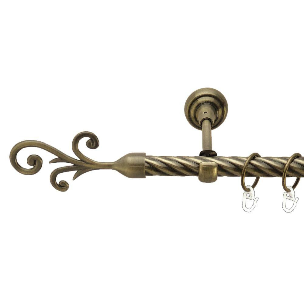 Карниз Orvit Фала металевий однорядний відкритий скручена труба кільце металеве Антик 19 мм 200 см (00-00017198) Львів - фото 1