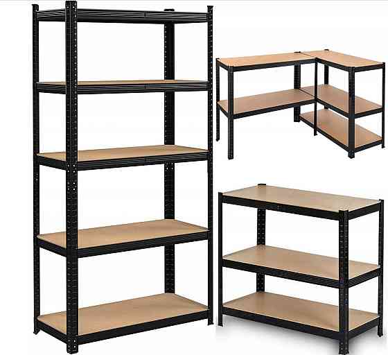 Стеллаж металлический 180x90x30 5 полок (черный) Киев