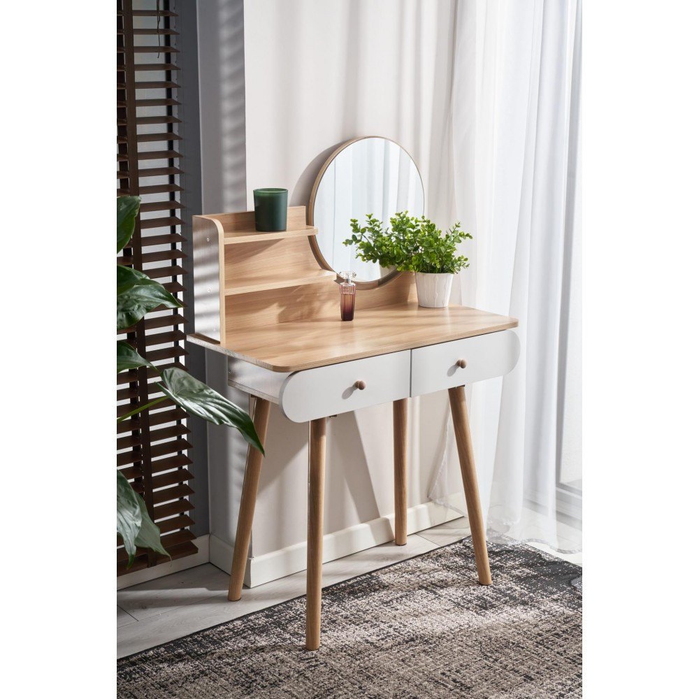 Туалетный столик с круглым зеркалом Bonro B063 стол косметический Киев - изображение 6