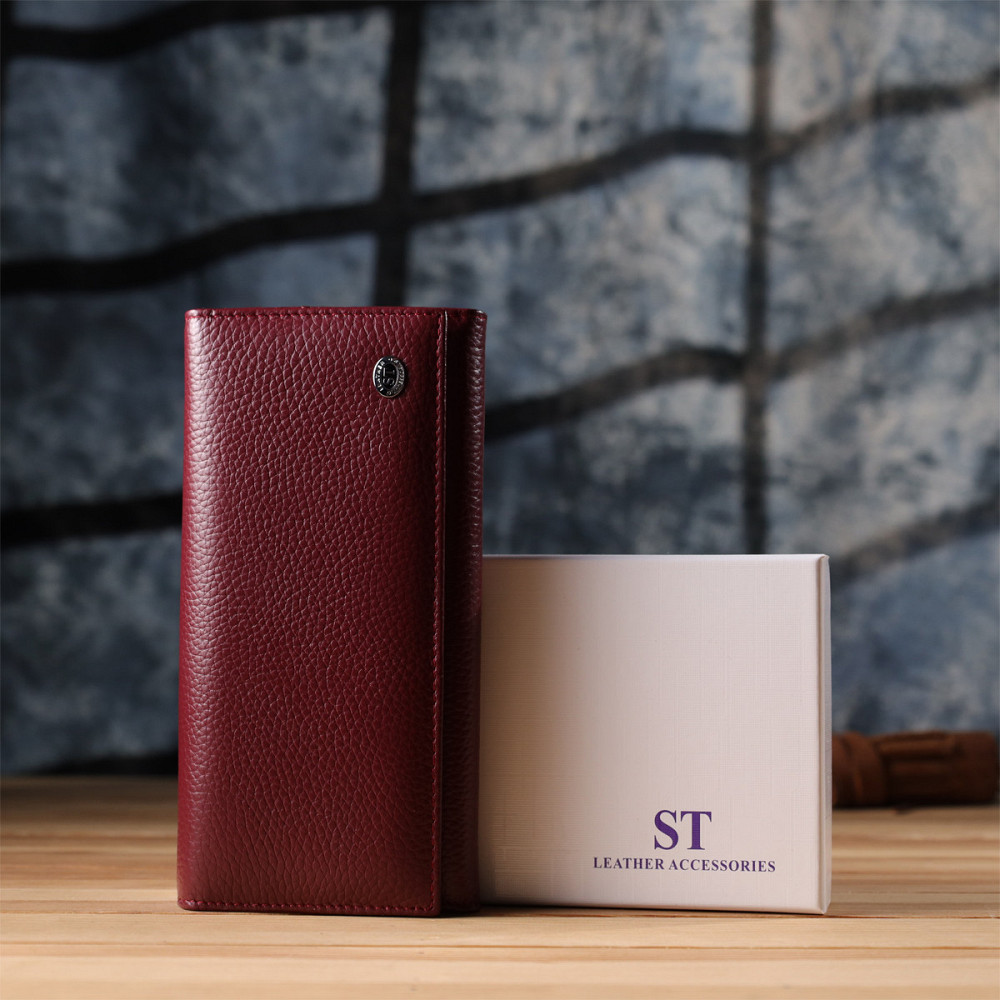 Практичний гаманець для жінок із натуральної шкіри Бордовий (ST Leather) Київ - фото 4