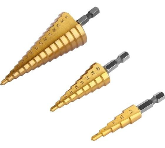 Набір ступінчастих свердел 4-32 мм DoVVALT 8566, 3 шт. Винница - изображение 1