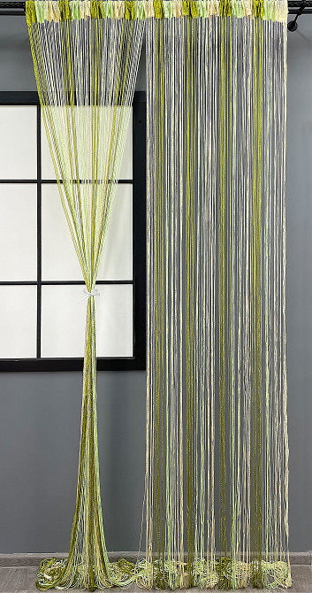 Штори-нитки "Кісея" з люрексом Оливковий з салатово-бежевим 300х300см 1 шт (61-077) Київ - фото 2