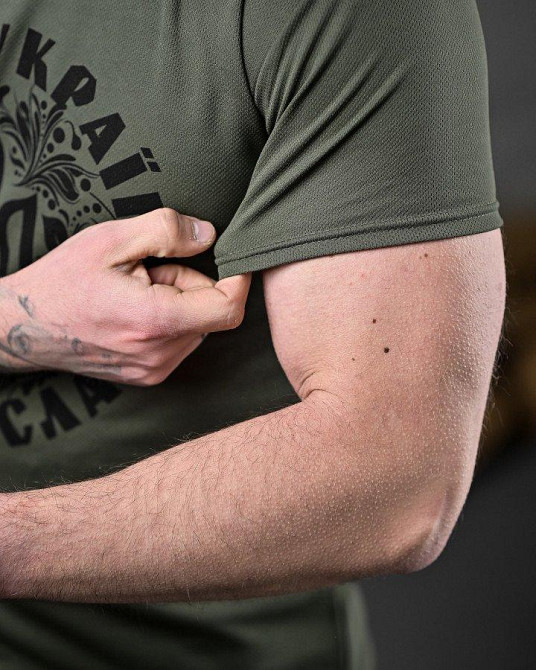 Тактическая потоотводящая футболка герб ДЛ6374 Одесса - изображение 4